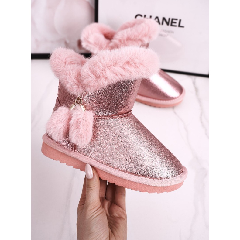 Apawwa Botas de nieve cálidas para niños con pompones rosa Clara 1