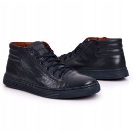 Bednarek Polish Shoes Zapatos De Cuero De Hombre Sneakers Bednarek Azul Marino 8