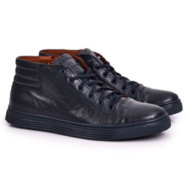 Bednarek Polish Shoes Zapatos De Cuero De Hombre Sneakers Bednarek Azul Marino 2