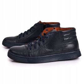 Bednarek Polish Shoes Zapatos De Cuero De Hombre Sneakers Bednarek Azul Marino 7