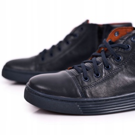Bednarek Polish Shoes Zapatos De Cuero De Hombre Sneakers Bednarek Azul Marino 6