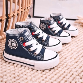 Zapatillas Altas Para Niños Con Cremallera Big Star HH374189 Azul Marino 5