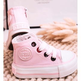 Zapatillas altas para niños con cremallera Big Star HH374191 Rosa rosado rosado 1