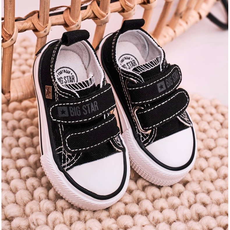 Zapatillas bajas para niños con velcro Big Star HH374200 Negro 1