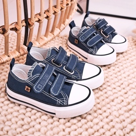 Zapatillas bajas para niños con velcro Big Star HH374201 Azul marino 4