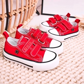 Zapatillas bajas para niños con velcro Big Star HH374202 Rojo 4