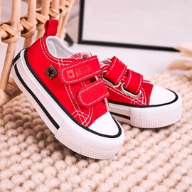 Zapatillas bajas para niños con velcro Big Star HH374202 Rojo 6