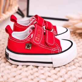 Zapatillas bajas para niños con velcro Big Star HH374202 Rojo 1