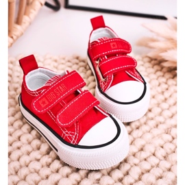 Zapatillas bajas para niños con velcro Big Star HH374202 Rojo 8