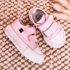 Zapatillas bajas para niños con velcro Big Star HH374203 Rosa 2