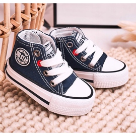 Zapatillas altas para niños con cremallera Big Star HH374085 Azul marino negro 5