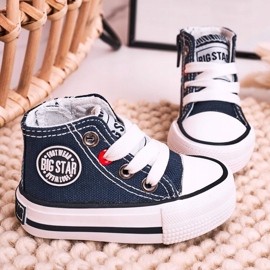 Zapatillas altas para niños con cremallera Big Star HH374085 Azul marino negro 7