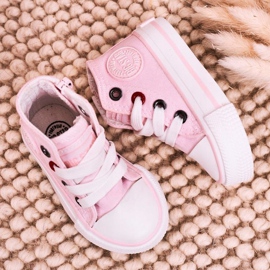 Zapatillas altas para niños con cremallera Big Star HH374087 Rosa rosado 4