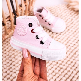 Zapatillas altas para niños con cremallera Big Star HH374087 Rosa rosado 8