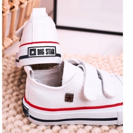 Zapatillas bajas para niños con velcro Big Star HH374095 Blanco 4