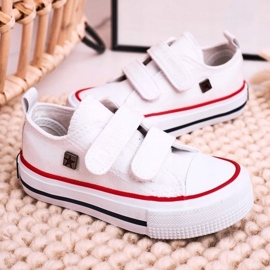 Zapatillas bajas para niños con velcro Big Star HH374095 Blanco 3