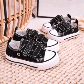 Zapatillas bajas para niños con velcro Big Star HH374096 Negro 7