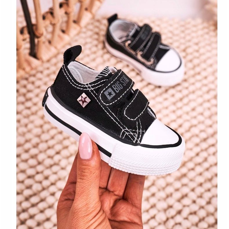 Zapatillas bajas para niños con velcro Big Star HH374096 Negro 2