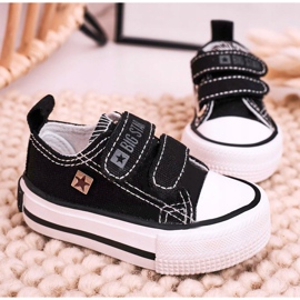 Zapatillas bajas para niños con velcro Big Star HH374096 Negro 3