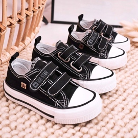 Zapatillas bajas para niños con velcro Big Star HH374096 Negro 8