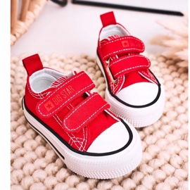 Zapatillas bajas para niños con velcro Big Star HH374098 Rojo 9