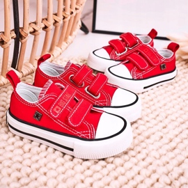 Zapatillas bajas para niños con velcro Big Star HH374098 Rojo 5