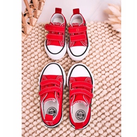 Zapatillas bajas para niños con velcro Big Star HH374098 Rojo 6