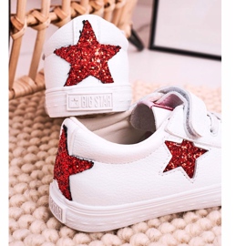 Zapatillas de cuero para niños con una estrella Big Star DD374102 Blanco 5