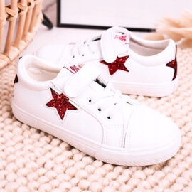Zapatillas de cuero para niños con una estrella Big Star DD374102 Blanco 3