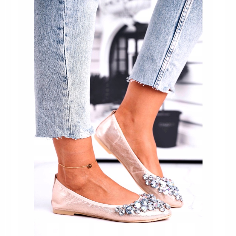 SEA Bailarinas de mujer con piedras de cristal dorado 4