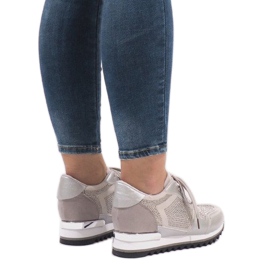 Zapatillas plateadas en la cuña G-125 plata 2