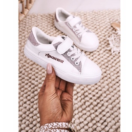 Apawwa Deportivas Infantiles Con Brocado Blanco Camila 3