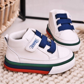 Apawwa Zapatillas altas para niños en blanco y azul marino Baxter ['blanco', 'azul marino'] 7