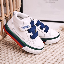 Apawwa Zapatillas altas para niños en blanco y azul marino Baxter ['blanco', 'azul marino'] 6