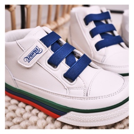 Apawwa Zapatillas altas para niños en blanco y azul marino Baxter ['blanco', 'azul marino'] 11