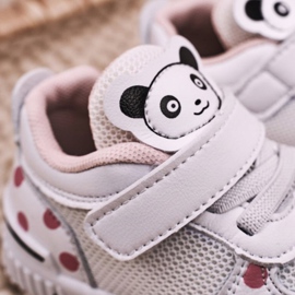 Apawwa Zapatilla Deportiva Infantil Con Panda Blanco Y Rosa Chico rosado 4