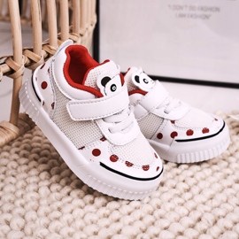 Apawwa Zapatillas Deportivas Infantiles Con Panda Rojo y Blanco Chico 2