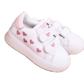 Apawwa Zapatillas Deportivas Infantiles Con Suela Iluminada Led Boomer Blanco-Rosa 1
