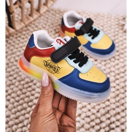 Apawwa Calzado deportivo para niños con scooter multicolor con suela ligera LED azul amarillo 2 Apawwa Calzado deportivo para niños con scooter multicolor con suela ligera LED azul amarillo 2