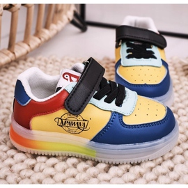 Apawwa Calzado deportivo para niños con scooter multicolor con suela ligera LED azul amarillo 3