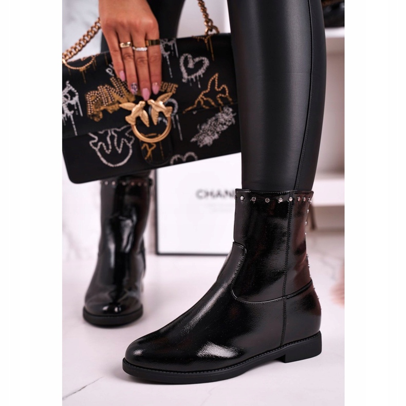 J.STAR But Botas de mujer lacadas en color negro cálido con chorros, Performance 2