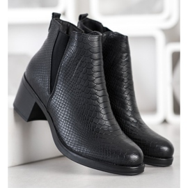 Sweet Shoes Botines con estampado de serpiente negro 1