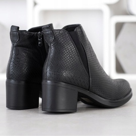 Sweet Shoes Botines con estampado de serpiente negro 2