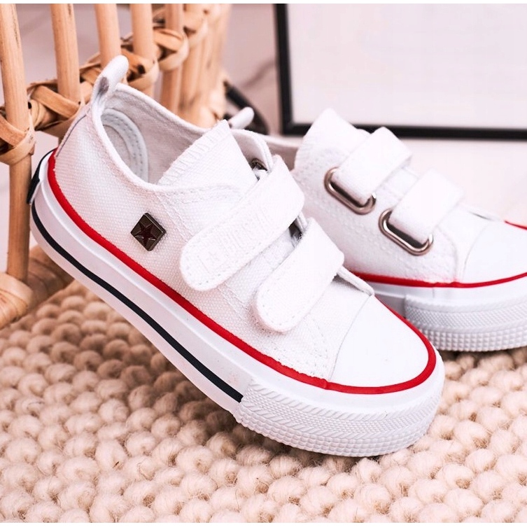 Zapatillas bajas para niños con velcro Big Star HH374095 Blanco 1