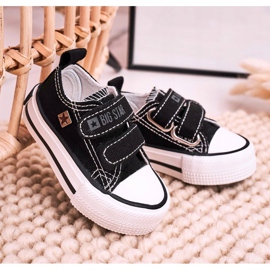 Zapatillas bajas para niños con velcro Big Star HH374096 Negro 1
