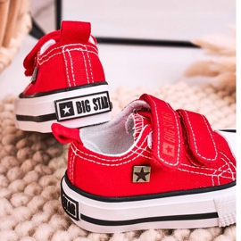 Zapatillas bajas para niños con velcro Big Star HH374098 Rojo 3