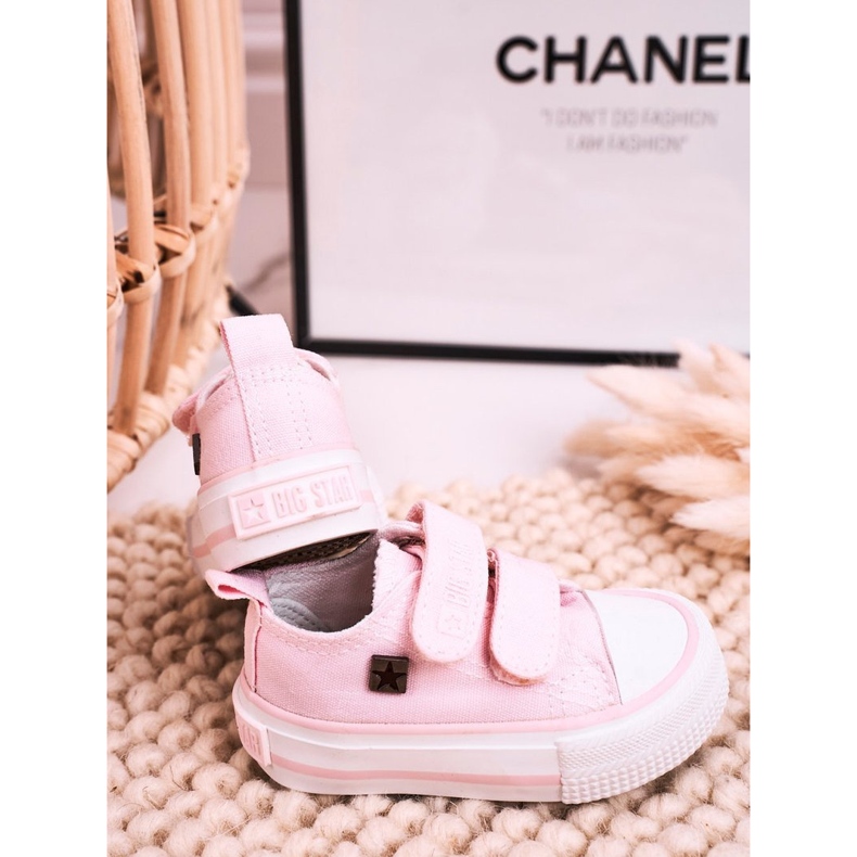 Zapatillas bajas para niños con velcro Big Star HH374099 Rosa rosado 1