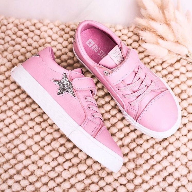 Zapatillas de cuero para niños con una estrella Big Star DD374104 Rosa ['rosa'] 1