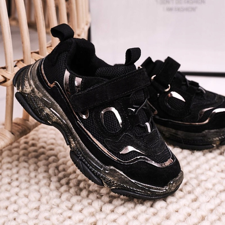 Apawwa Zapatillas Deportivas Infantiles Zapatillas Con Suela Transparente Negro Bailey 1