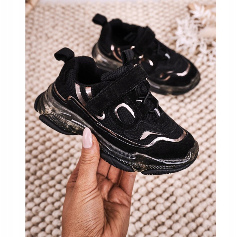 Apawwa Zapatillas Deportivas Infantiles Zapatillas Con Suela Transparente Negro Bailey 2